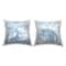 Stupell Industries Blue Collaged Clam Seashell Aquatic Beach Life 2 Pillow Set, 18" x 18"